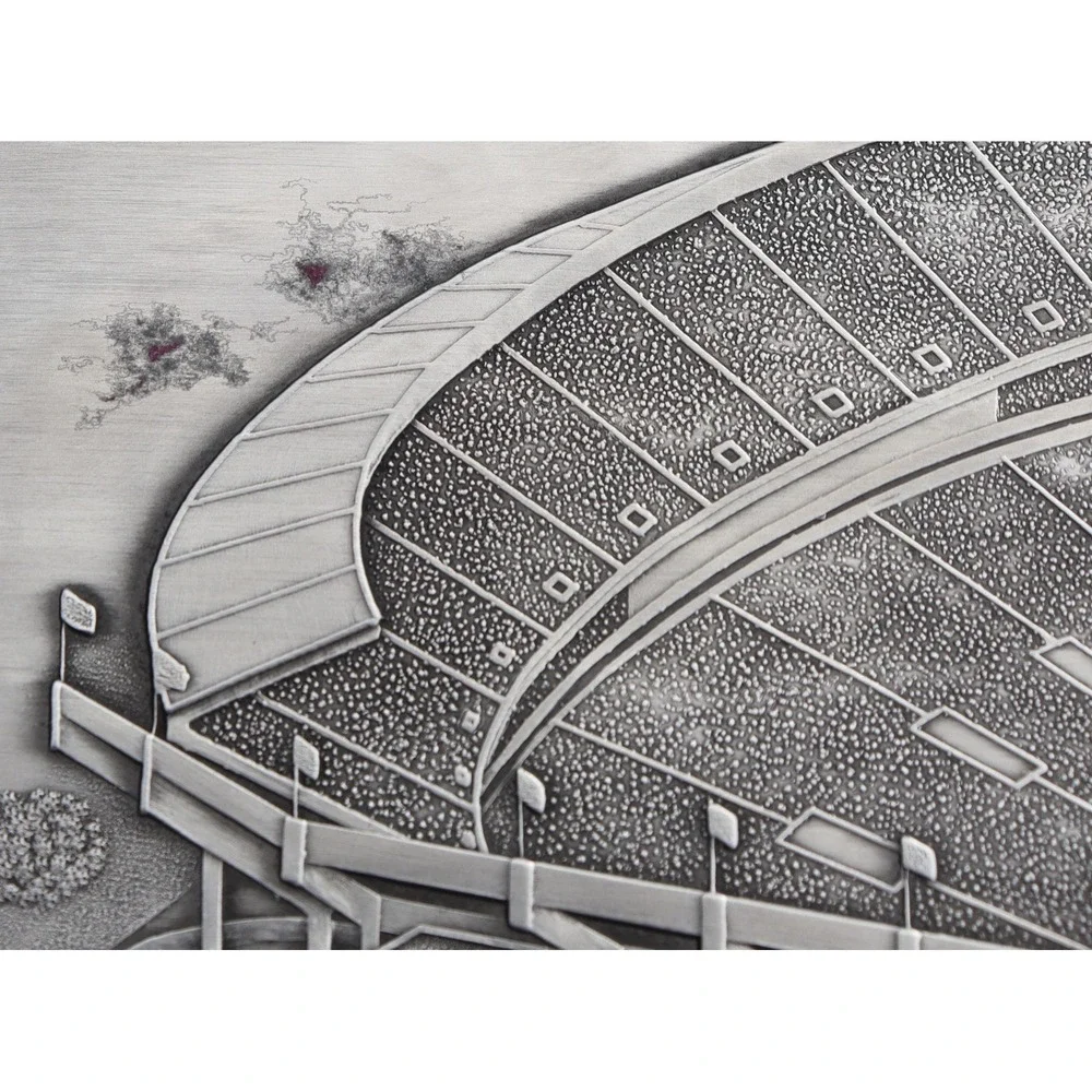 Vintage Wendell August Hammered Aluminum Tray Bryant Denney Stadium